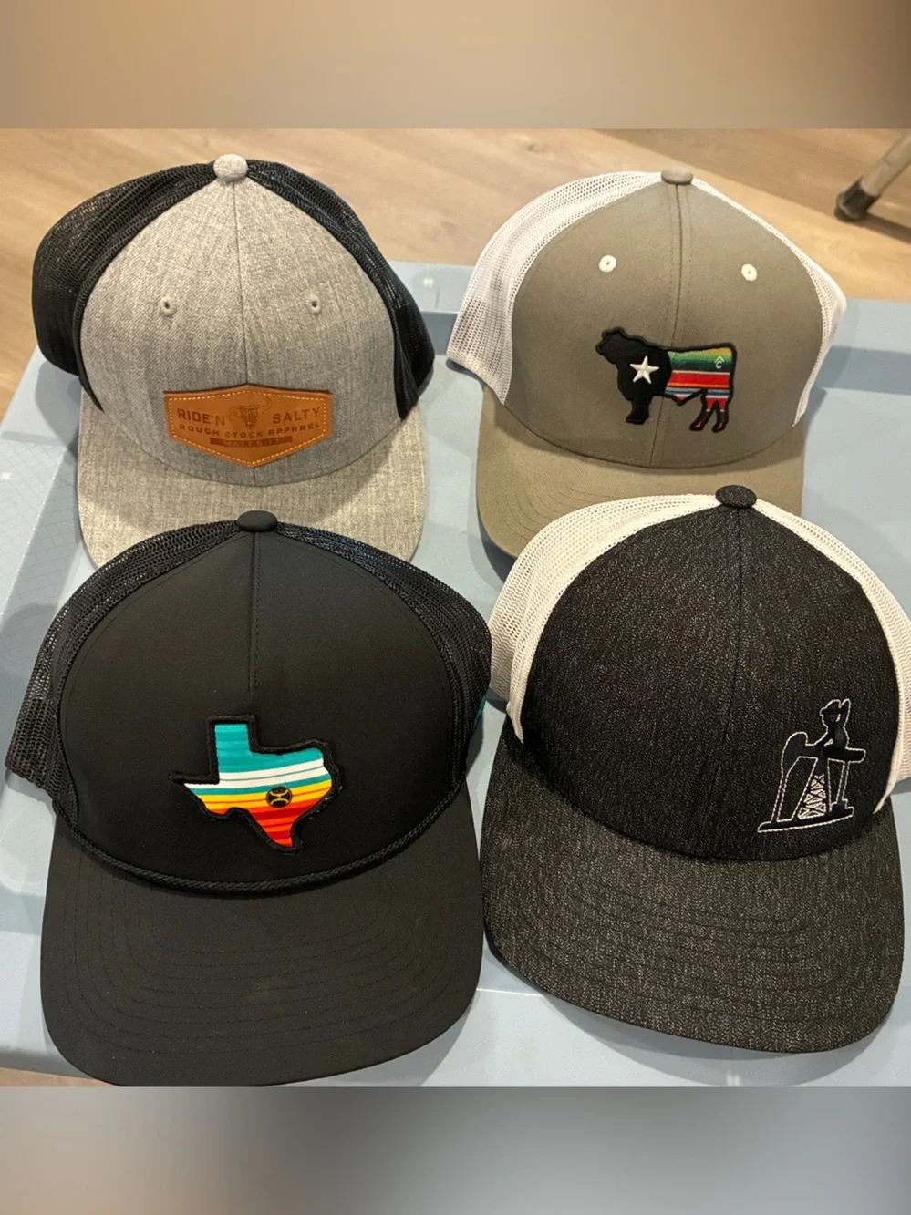 Pack of 9 Trucker Hats with Texas Patch Accents